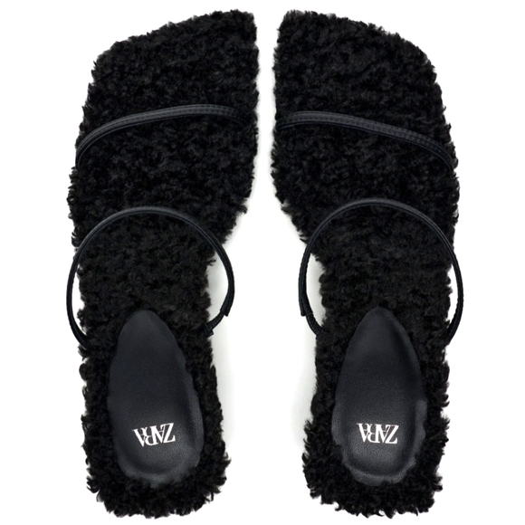 Zara FAUX Fur STRAPPY Sandal - Picture 7 of 7